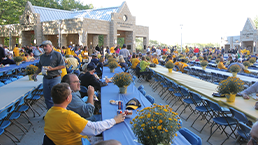 Koester Alumni Pavilion during a football Pregame Party