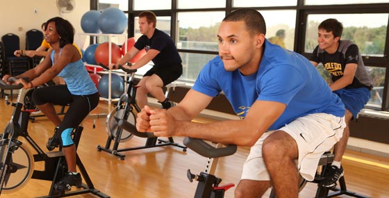 People working out at the UT Rec Center